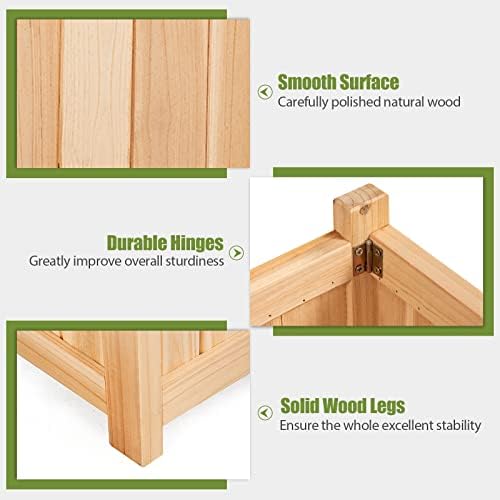 costway planter garden bed, folding planter box, 27.5", front angle view