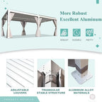 yoleny louvered pergola 12x24, all aluminum pergola with showing dimensions