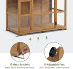 mcombo wooden greenhouse with roof & adjustable shelves, front angle view