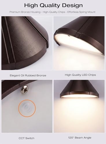 cloudy bay [8 pack] led deck lights low, front angle view