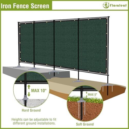 6'x12' privacy fence sets with iron poles outdoor on a desk or shelf