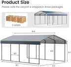 real relax 12'x20' heavy duty metal carport, grey on a desk or shelf