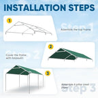 quictent 10x20 ft heavy duty carport canopy galvanized, package contents