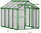 greenhouse, 6x8 ft greenhouse for outdoors, walk-in green, side view
