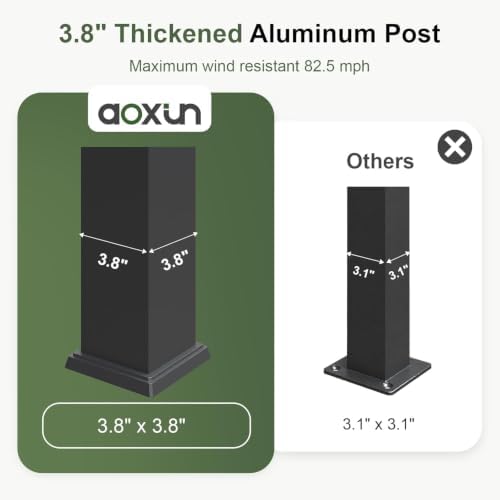 aoxun louvered pergola 12x20 all-aluminum, waterproof curtains and, package contents