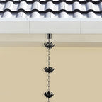 oak leaf rain chain with adapter, 8.5ft showing dimensions