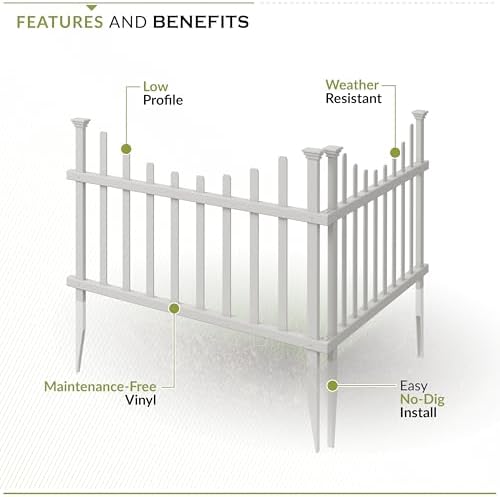 zippity washington picket fence panels, white vinyl diy, close-up detail