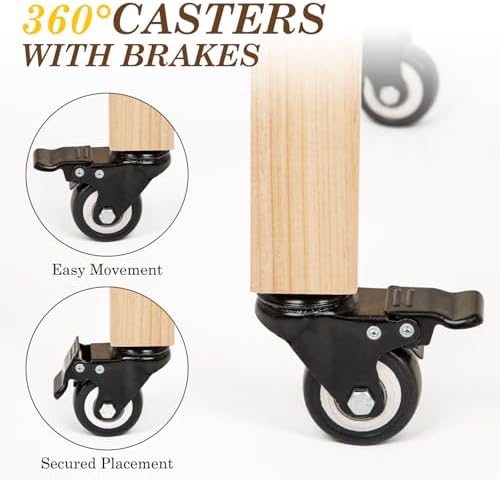 raised garden bed with lockable wheels, 32x16x32 inch, front angle view