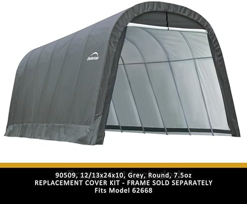 shelterlogic garage-in-a-box roundtop replacement cover 90509 | for, close-up detail