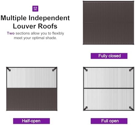 purple leaf outdoor louvered pergola 13' x 15', close-up detail
