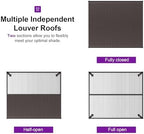 purple leaf outdoor louvered pergola 13' x 15', close-up detail