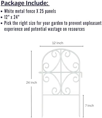 shoplala decorative garden fence (25 panels) 12x24in animal shown in use
