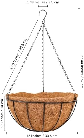 hkz hanging basket planter plants outdoor - 4, side view