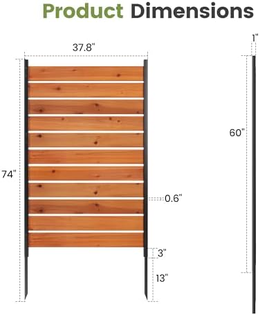 wood privacy screen no dig outdoor garden fence, close-up detail