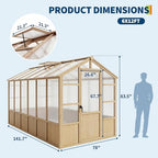 heavy duty walk-in wooden greenhouse kit, 4mm polycarbonate on a desk or shelf