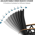 crestlive products folding patio chairs set of 2 showing dimensions