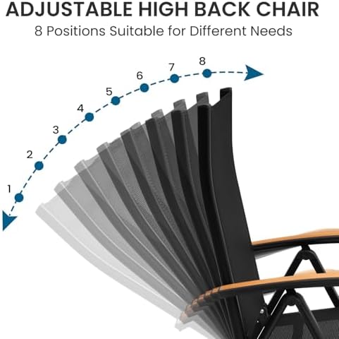 crestlive products folding patio chairs set of 2 showing dimensions