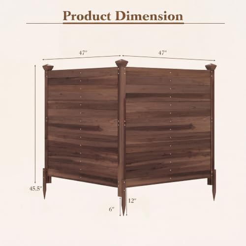giantex 4 panels wooden privacy fence with stakes on a desk or shelf