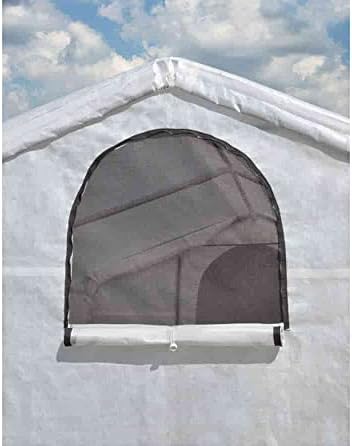 shelterlogic 70658 greenhouse-in-a-box flow peak roof style easy, front angle view