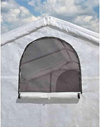 shelterlogic 70658 greenhouse-in-a-box flow peak roof style easy, front angle view