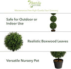 nearly natural 36 in artificial triple ball boxwood, side view