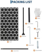 metal privacy screen, 48" w x 75" h, side view