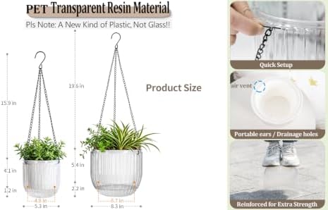 melphoe self watering hanging planters indoor flower pots, package contents