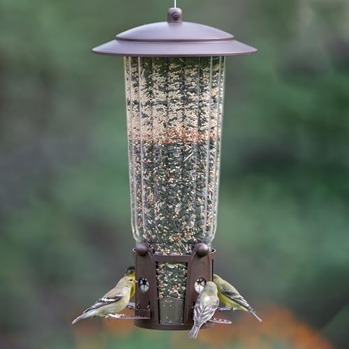 perky-pet squirrel-be-gone max bird feeder, (4) flexport feeding, view 12