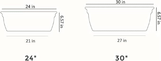 The HC Companies 30 Inch Eclipse Window Planter Box with Drainage Holes & Attached Saucer, Lightweight UV-Resistant Plastic Indoor & Outdoor Planters, 2-Pack Flower Box for Garden & Home Decor, Clay