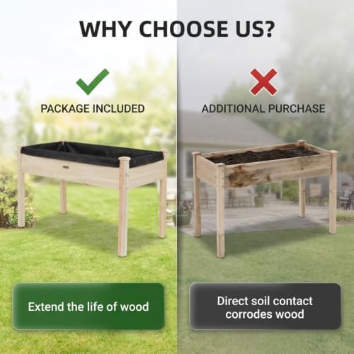 48x24x30 elevated wooden raised garden bed with legs, view 9