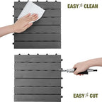 acacia interlocking deck tiles, 12in, 9pcs outdoor flooring on a desk or shelf