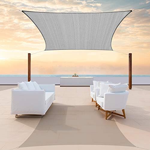 colourtree 16' x 24' grey rectangle sun shade, main product view