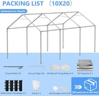 jocoevol carport 10x20 ft enclosed carport with roll-up on a desk or shelf