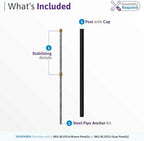 wambam 6ft aluminum post for composite fences, side view