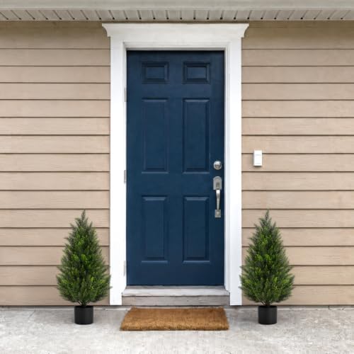 vivatrees 3ft artificial topiary cedar trees, uv-resistant faux, close-up detail