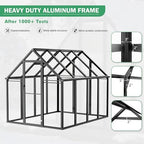 polycarbonate greenhouse kit,8x6x6 ft outsides heavy duty green, close-up detail