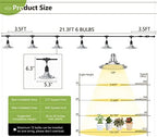 outdoor led grow light with timer, 6-bulbs full, close-up detail