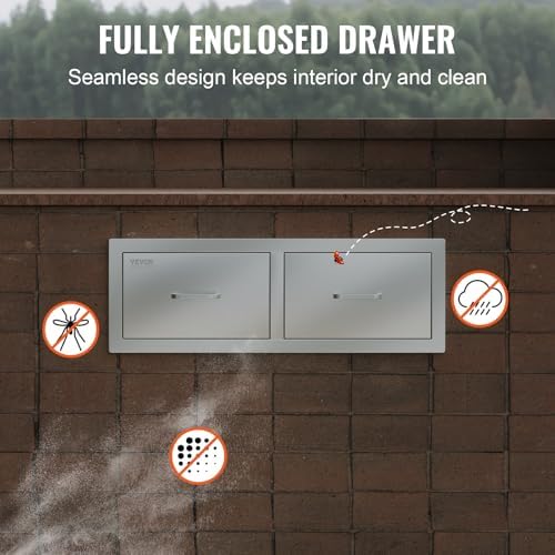 vevor outdoor kitchen drawers 30"w x 10"h x, front angle view