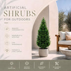 48-inch artificial cypress (2 packs) - uv-resistant artificial on a desk or shelf