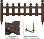 topeakmart 177.5in picket fence for garden, wooden fence showing dimensions