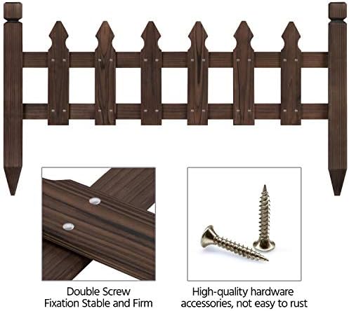 topeakmart 532.5in picket fence for garden, wooden fence, package contents
