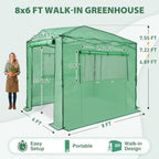 eagle peak 8x6 easy setup pop up greenhouse, close-up detail