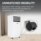 whynter portable air conditioner, 10,000 btu, dehumidifier fan, front angle view
