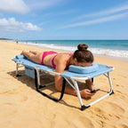 aboron 3-in-1 tanning chair, 5-position with face and shown in use