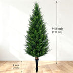 4ft artificial cedar topiary trees (2-pack) - uv shown in use
