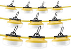 LED Construction String Lights 100FT, 10000 LM, 5000K Daylight LED String Work Lights, 100W Temporary Lighting for Job Site Outdoor Indoor, IP65 Waterproof Temporary Construction Lights, ETL Listed