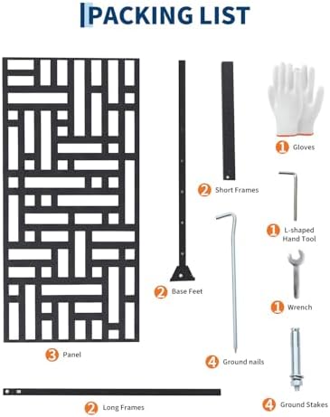 outdoor privacy screen, 48" w x 75" h, package contents