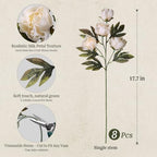 peony artificial flowers, 18" faux silk peonies for, close-up detail
