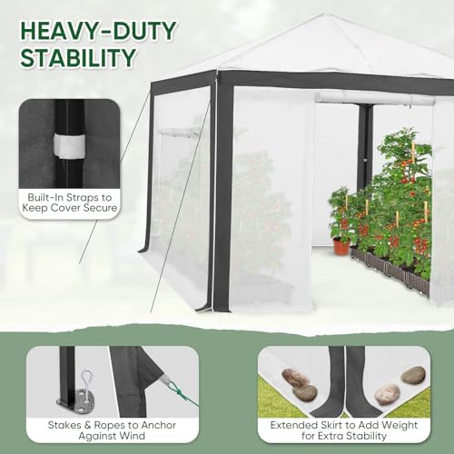 eagle peak 10x10 walk in pop up greenhouse, front angle view