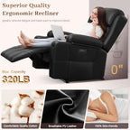 Power Recliner Chair with Heat and Back Massage, Electric Power Oversized Reclining Chair Infinite Position with Storage Armrests & 2 Cup Holders for Living Room, Brown
